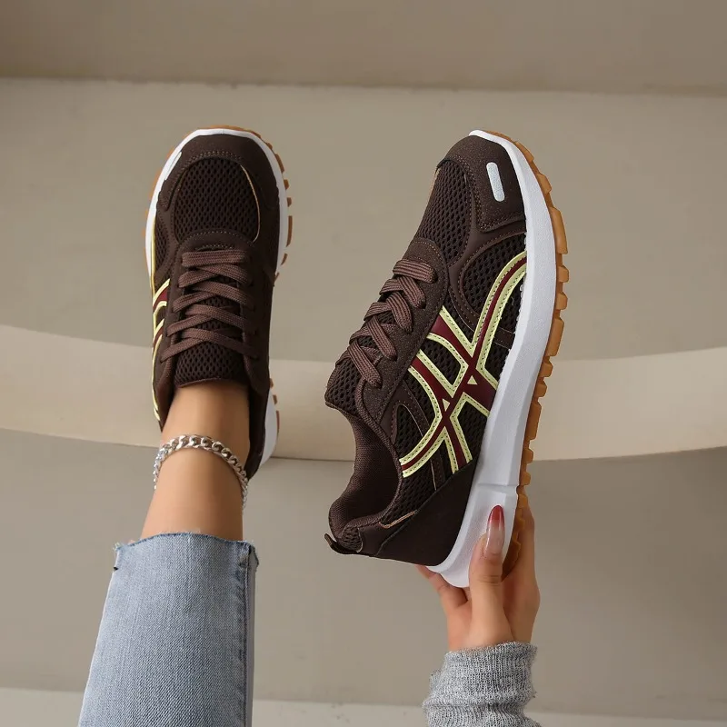 

Fashionable New Women'S Sports Shoes Mesh Breathable Vulcanized Shoes Outdoor Anti Slip Running Thick Soled Casual Shoes Zapatos