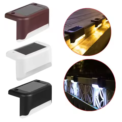 Solar Deck Lights Outdoor Step Lights Waterproof Led Solar Lights for Railing Stairs Step Fence Yard Patio and Pathway