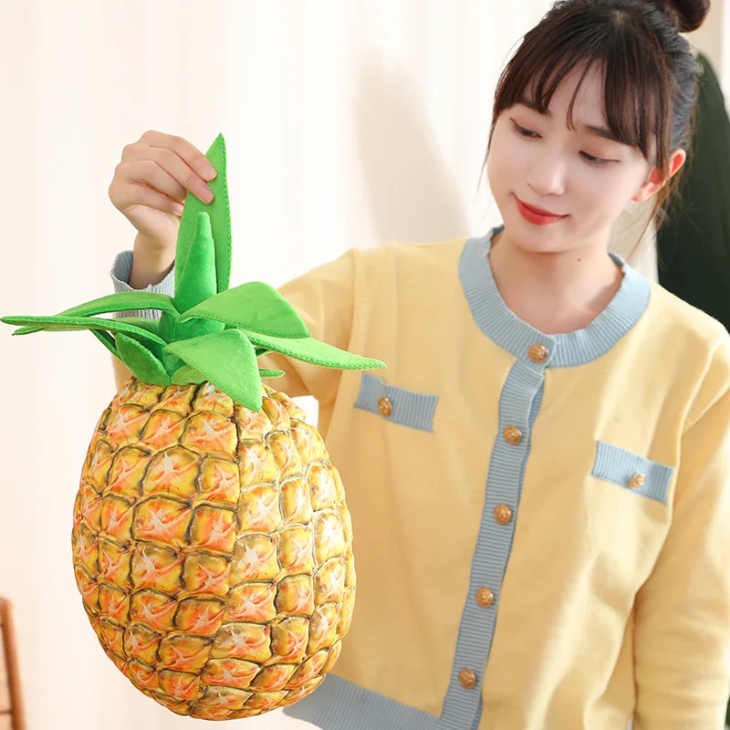 48cm Kawaii kreatywna ananasowa owocowa pluszowa zabawka słodka wypchana roślina Fruites Plushies lalka miękka poduszka dla dziewczynek prezenty dla dzieci