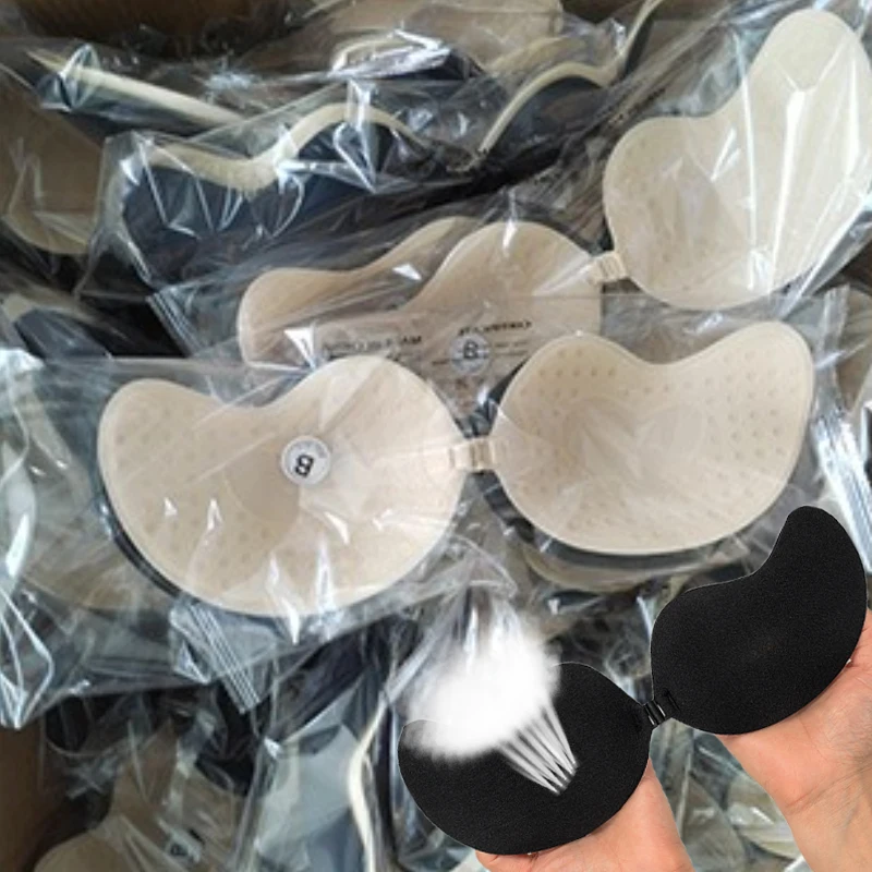 Sujetador de realce adhesivo de silicona con copa A/B/C/D, cubierta para pezones sin tirantes transpirable de verano, pegatina de Mango Invisible antideslizante a prueba de sudor