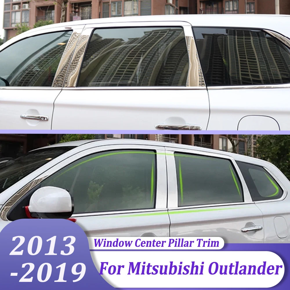 

Центральная стойка окна из нержавеющей стали B + C, декоративная молдинговая накладка для Mitsubishi Outlander 2013-2016 2017 2018 2019