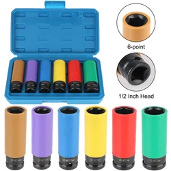 CR-MO Steel 1/2 Inch Drive Lug Nut Socket Wheel Protector Impact Socket Set 6-point Wheel Socket Set Impact Wrench