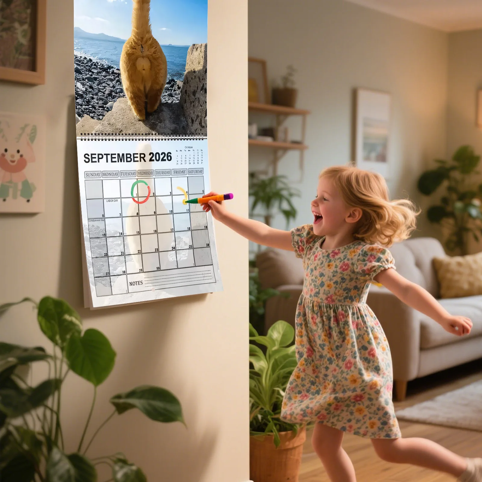 2026 Wall Calendar Funny Cats Calendar 2026 Monthly Planner Organizer Scheduling Tool for Desk Bedroom Desktop Fridge Living
