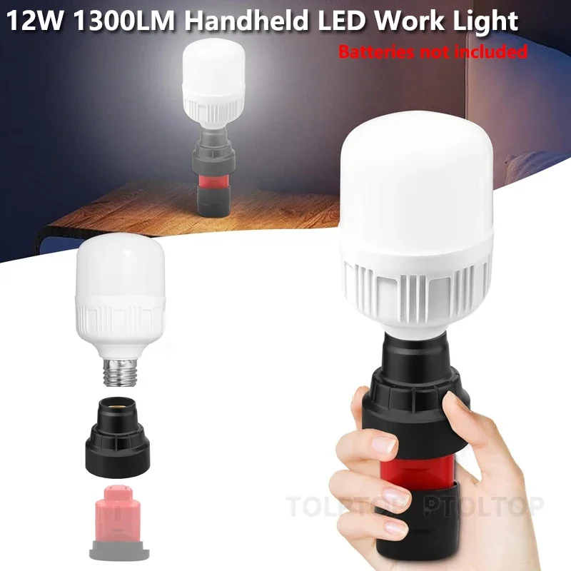 NEW LED Bulb 12W 1300LM led Work Light for Milwaukee12V Li-ion Battery Handheld Flashlight for Emergency Camping Picnic Lighting