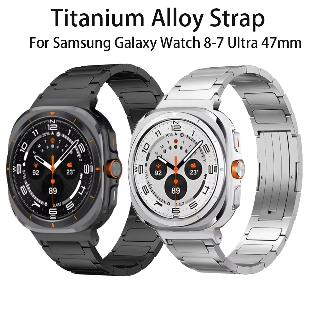 

Ремешок из нержавеющей стали и титанового сплава для Samsung Galaxy Watch Ultra 2025 47 мм, металлический, удобный, для Galaxy Watch 8-7 Ultra 47 мм