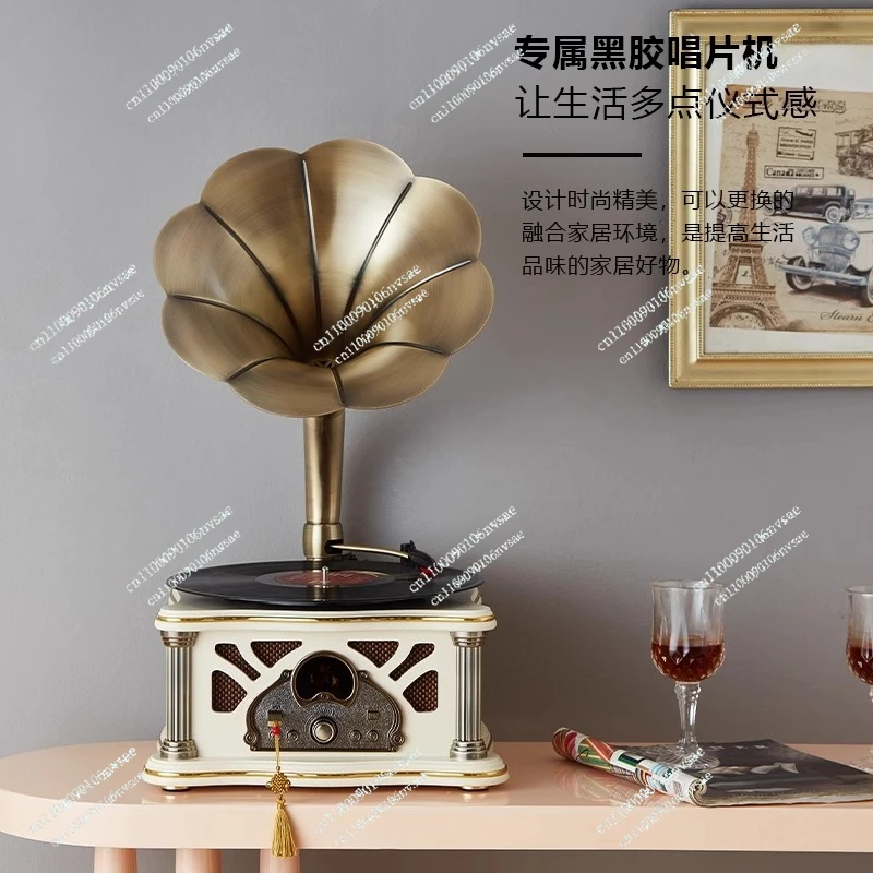 vinyl record player Gramophone retro European style living room antique charging desktop phonograph bluetooth stereo