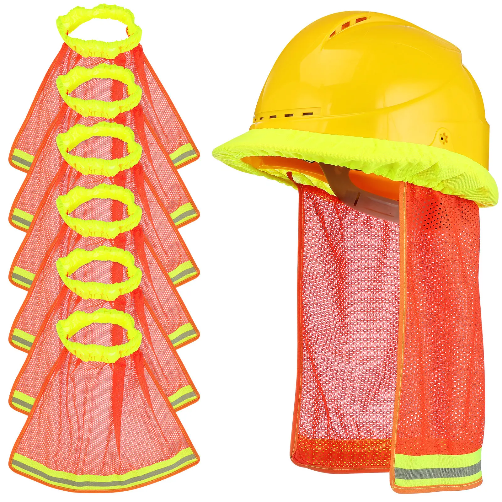 10Pcs Safety Hard Hat Neck Cover Reflective Strips Uv Sunshade Quick Attachment Lightweight Protective Gear for Outdoor Work