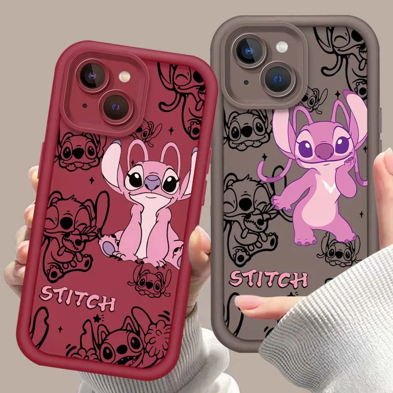 Милый роскошный чехол Disney Angel для Apple iPhone 16, 15, 14, 13, 12, 11 Pro Max Plus Eye Ladder, мягкий силиконовый чехол из ТПУ, чехол для телефона