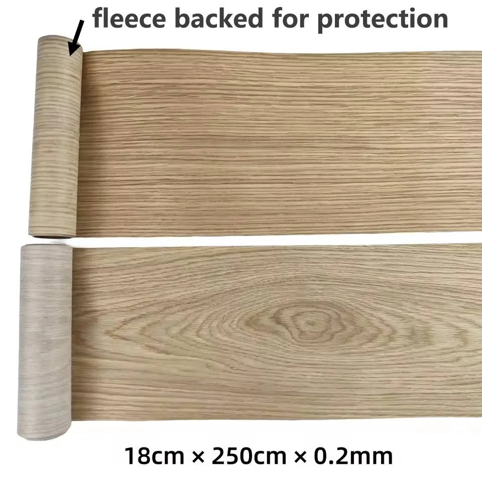 18x250cm Natural White Oak Wood Veneer for Furniture Cabinets Renovation Interior Decoration Panel Design
