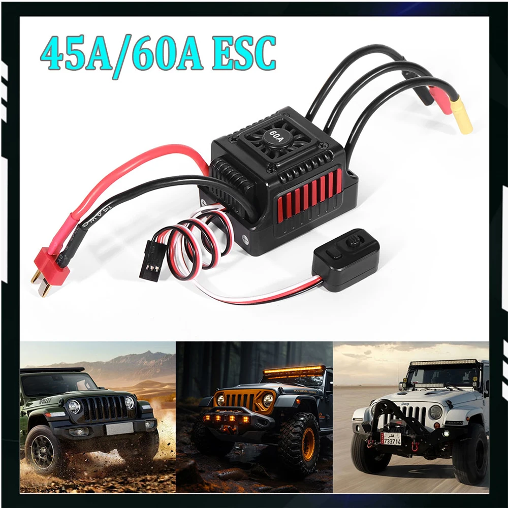 45A 60A RC ESC WSDT-45A  WSDT-60A Waterproof Sensorless Brushless ESC with XT60 / T Plug for 1/10 RC Cars