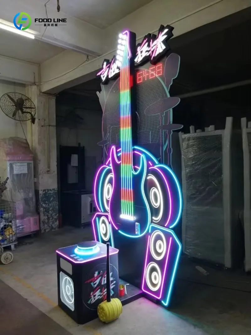 Crazy Guitar Hit Hammer Game Coin Operated Boxing Punch Machine Arcade Boxing Games Machine Custom