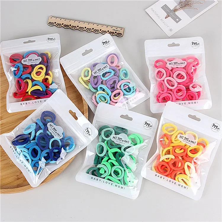 50pc Children's hair ring,baby braids,no harm to hair,towel rings,new color scheme,exquisite bag,elastic nylon hair ring