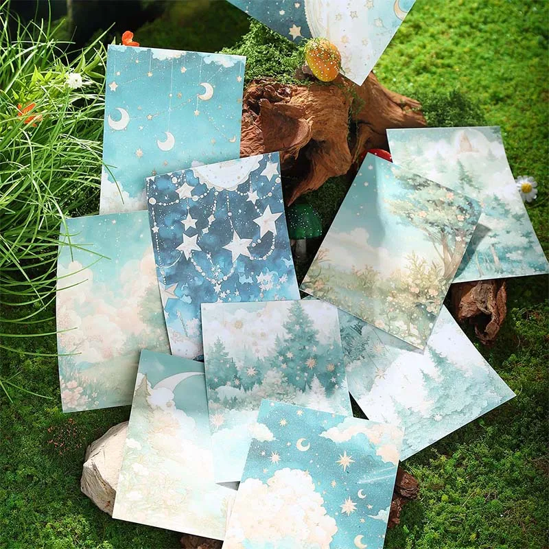 10 pcs INS Mountain forest Landscape Stickers School Scrapbooking Material Junk Journal Decorative Aesthetic Stationery Supplies