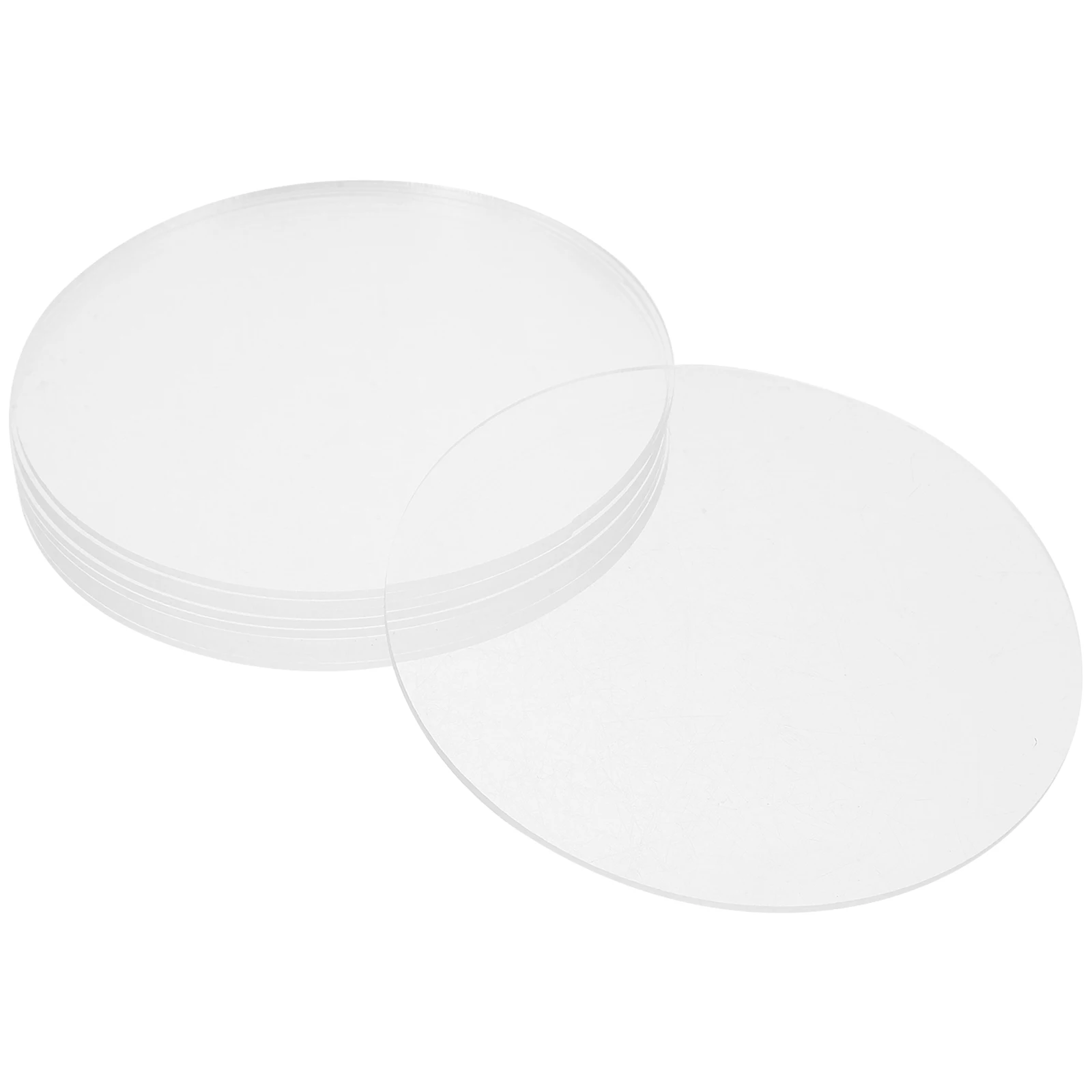 

10 Pcs Round Gasket Transparent Square Disc Craft Material Protective Pads Acrylic Sheets Plastic Circles