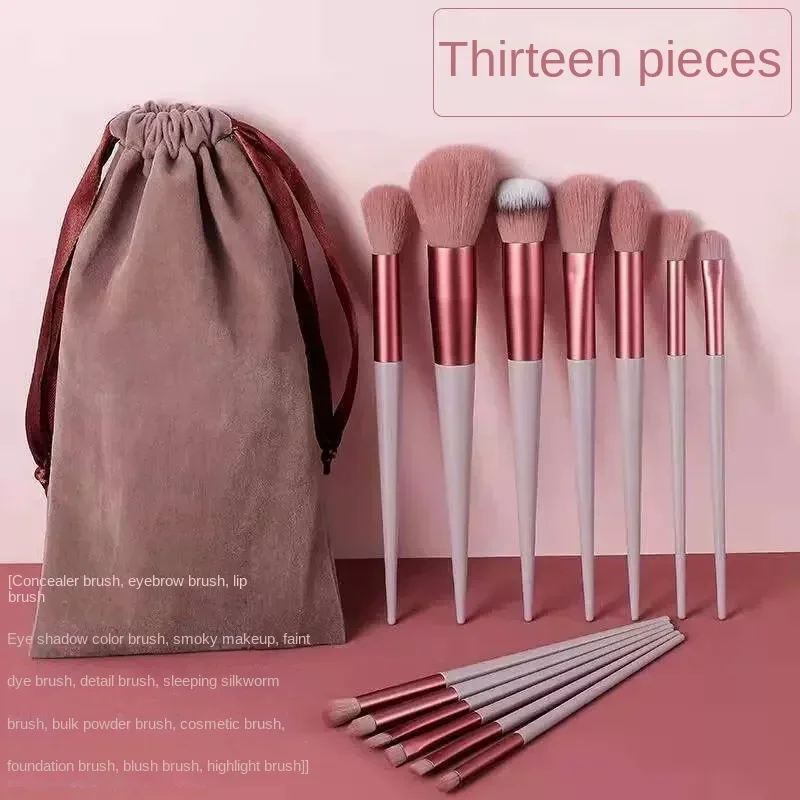 13pcs Soft Makeup Brush Set Concealer Make Up Brush Blush Powder Eye Shadow Highlighter Foundation Brush Cosmetic Beauty Tools