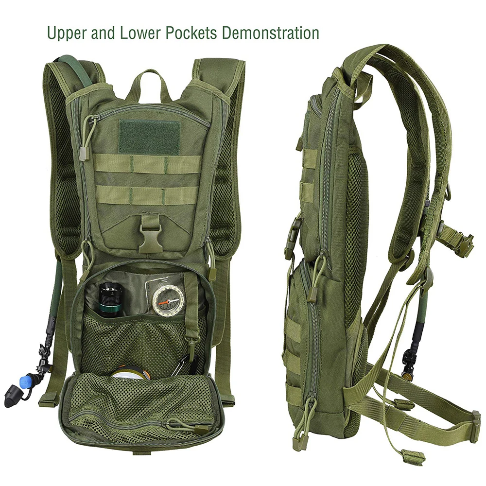 Imagem -02 - Tactical Molle Hidratação Pack Mochila Mochila Militar para Ciclismo Camping Caminhadas Corrida Escalada Bexiga de Água