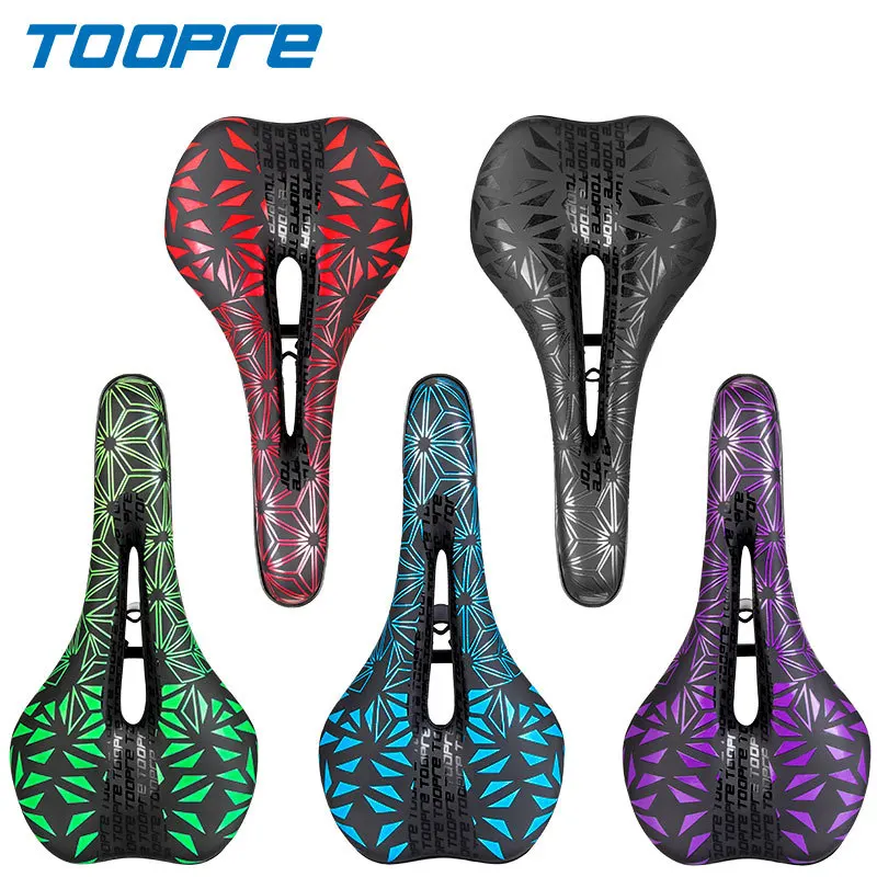 TOOPRE Bicycle Saddle MTB Mountain Road Bike Seat PU Leather Gel Filled Cycling Cushion Comfortable Shockproof Bicycle Saddle