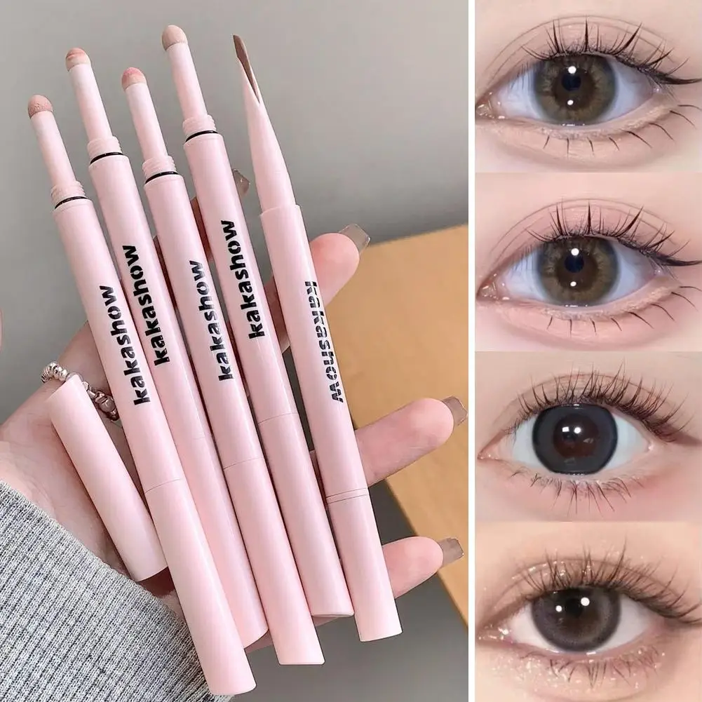 Meniskus Double-End Liegender Seidenraupen-Eyeliner-Stift, Perlglanz, matt, nackt, rosa, Textmarker, Schattenstift, aufhellendes Augen-Make-up