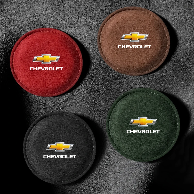 Car Cup Holder Pad PU Leather Slot Non-slip Coaster Mat for Chevrolet Camaro Trax Blazer Cavalier Onix Silverado Malibu Captiva