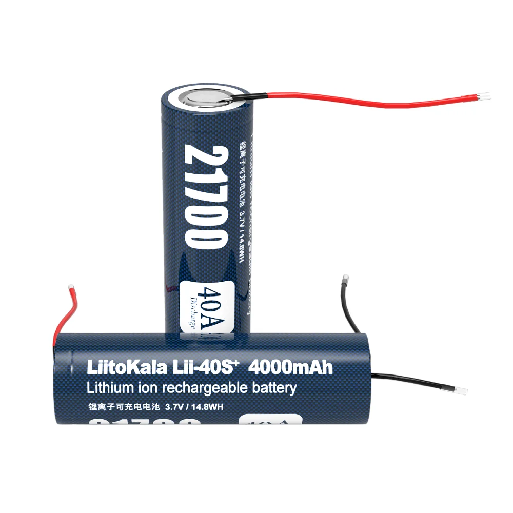 LiitoKala 21700 4000mAh Lii-40S 40A Discharge power battery 3.7v li-ion battery with DIY Lead Wire electric bicycle battery