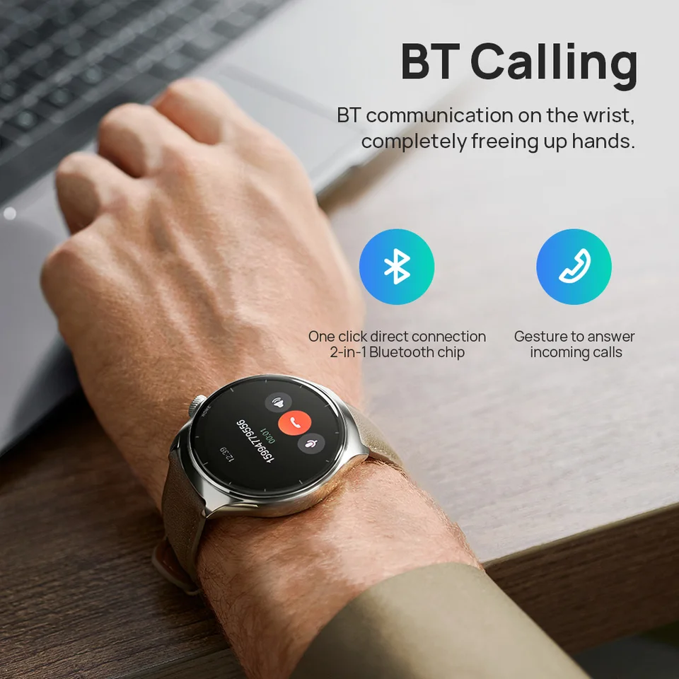 Mibro Lite3 Pro Montre Connectée – 1.32" Appel Bluetooth, GPS, 150+ Sports, Suivi Santé 24/7, Étanchéité 5 ATM – Gris Kaki
