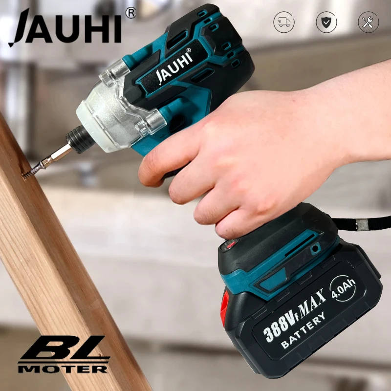 

520N.m Brushless Drill Cordless Electric Impact Wrench Rechargeable 1/4 Square Drive Wrench Power Tool For Makita 18V Battery