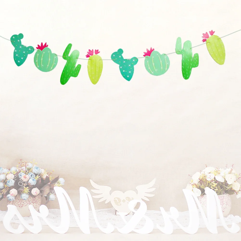 

Mini Glitter Cactus Banner Light Green Dark Garland For Western Party Wedding Wall Hanging Decoration Party