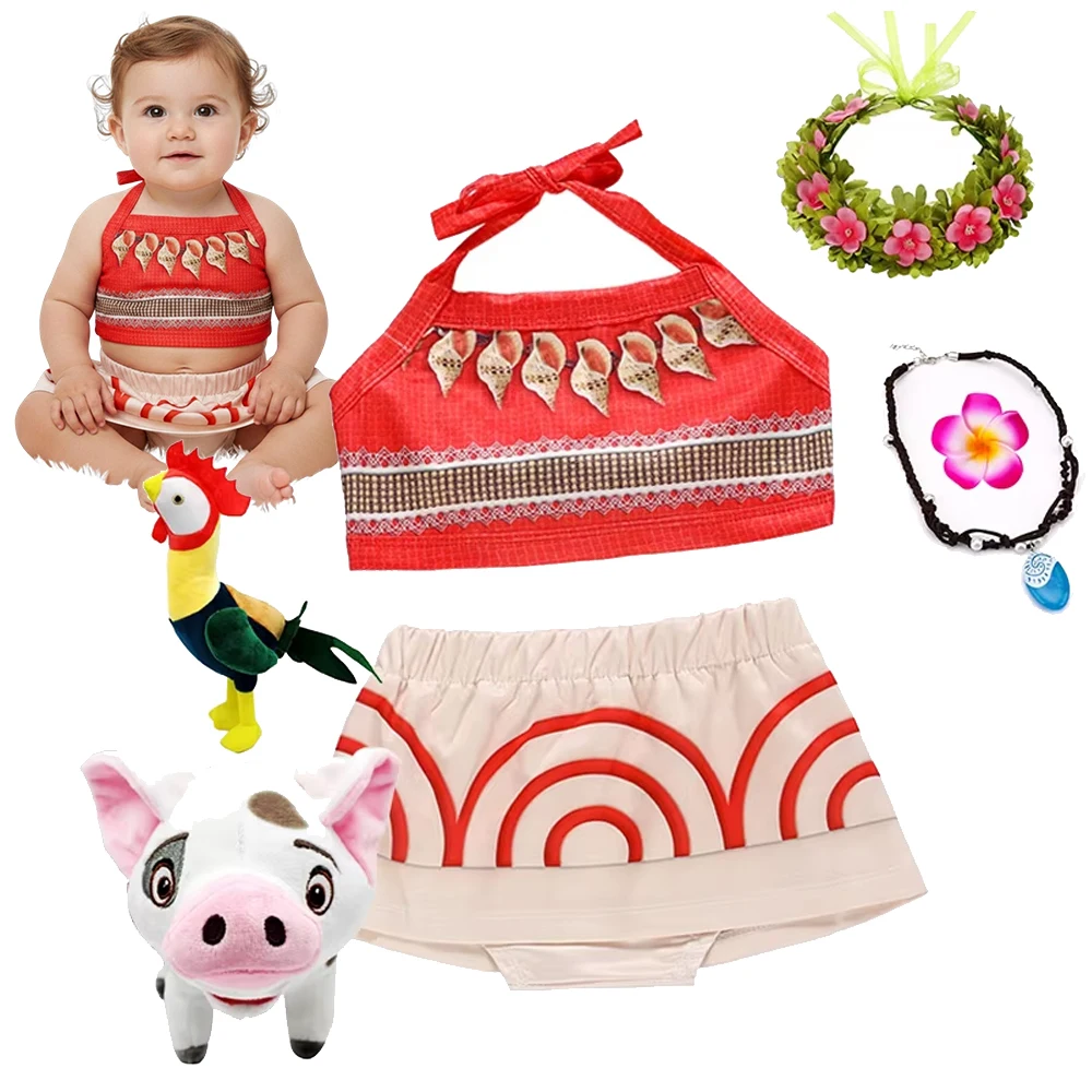 Baby Clothing For Girls - Kostum Gaun Bayi Little Moana Cosplay