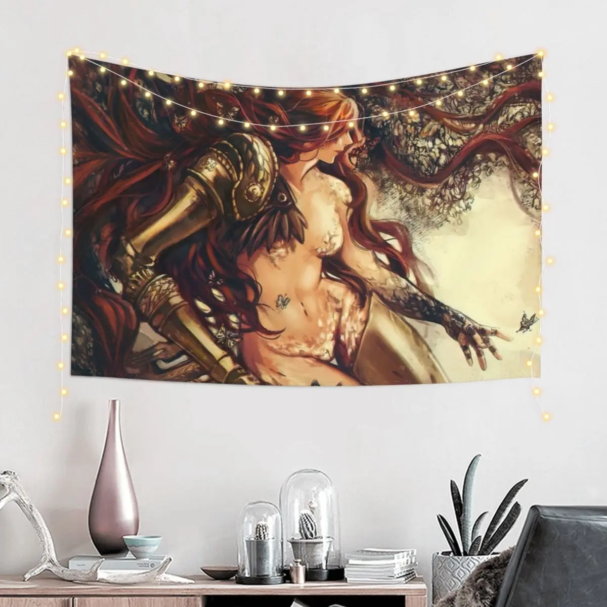 Malenia Blade Of Miquella With Butterflies Tapestry Cute Room Decor Decoration Pictures Room Wall Wallpaper Tapestry