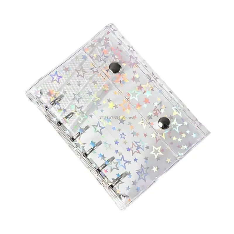 Carpeta recargable transparente con sistema cierre 2 puntos Diseños estrellas chispeantes Uso largo