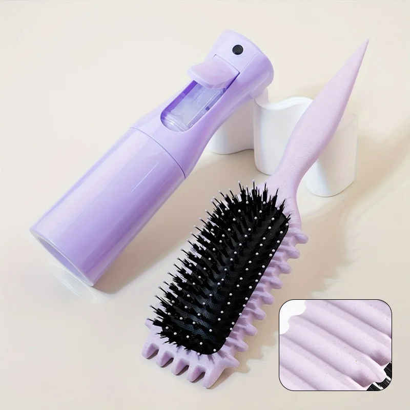 1/2 Stuks Haar Schoonheid Set Ontwarrende Snoep Borstel Met Continue Spuitfles Zacht Krullend Haarverzorging Borstel Kit salon Styling Tools - afbeelding 1