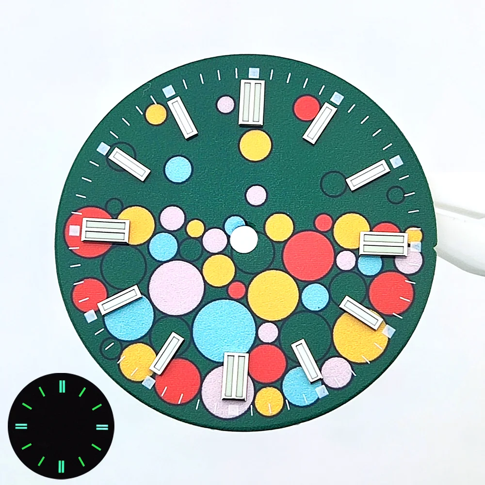 NH35 الطلب نقطة نمط الطلب الأخضر مضيئة الطلب يناسب NH35/NH36 أجزاء الحركة استبدال الملحقات ساعة بطلب