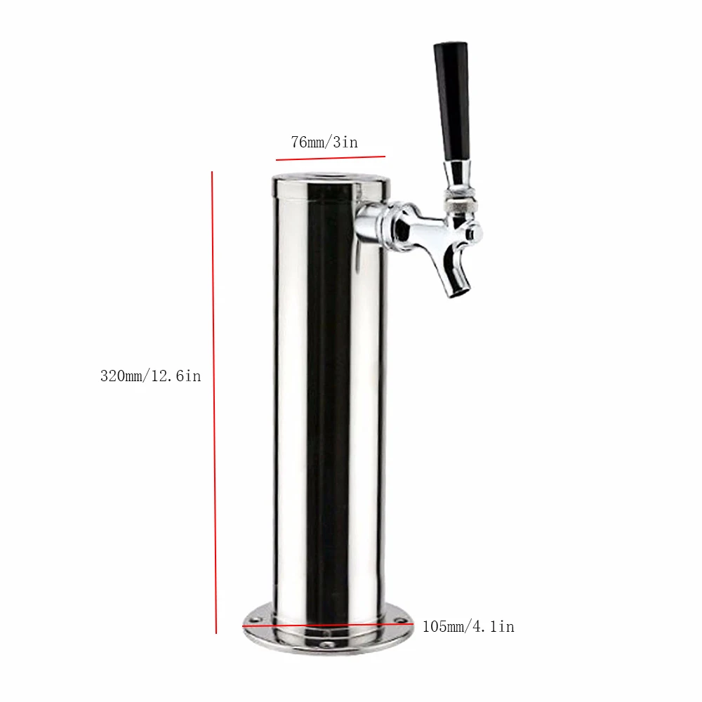 Home Bar Single Tap Faucet Draft Beer Keg Tap Tower Kegerator Stainless Steel Silver Durable And Wearable Chrome Economical