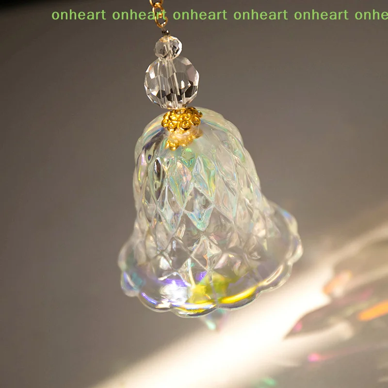 [C]Crystal Wind Chimes Hanging Suncatcher Wind Music Bell Glass Prism Rainbow Maker Car Pendant Window Garden Decoration