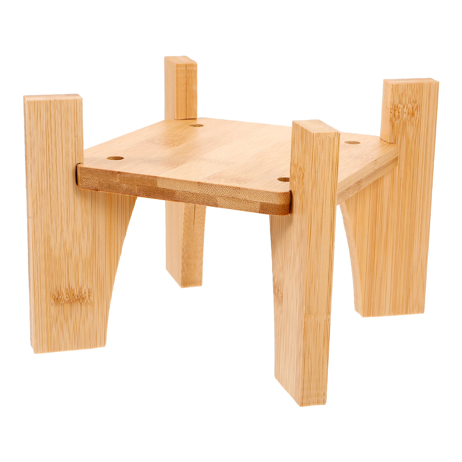 

15cm Square Wood Stand for Bottle Cap Vase Aquarium Craft Display Drink Dispenser Water Container Bamboo Plant