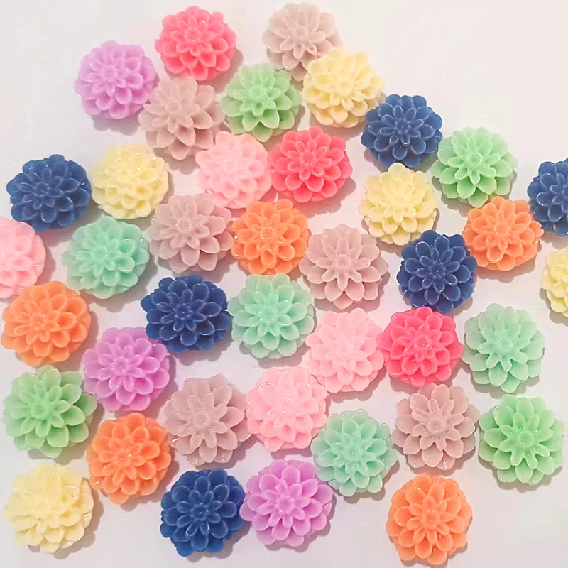 200 pcs 15MM mum flower cabochon- flat back resin - daisy decoden-scrapbook button Kawaii cameo- Bobby Pins, Pendants