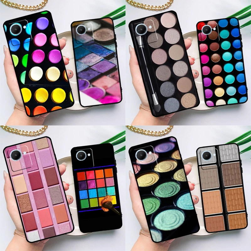 Makeup Eyeshadow Palette Case For Realme C55 C33 C31 C35 C30 C11 C15 C25s C21Y GT Neo 5 3T 2T 8 9 10 11 Pro Plus