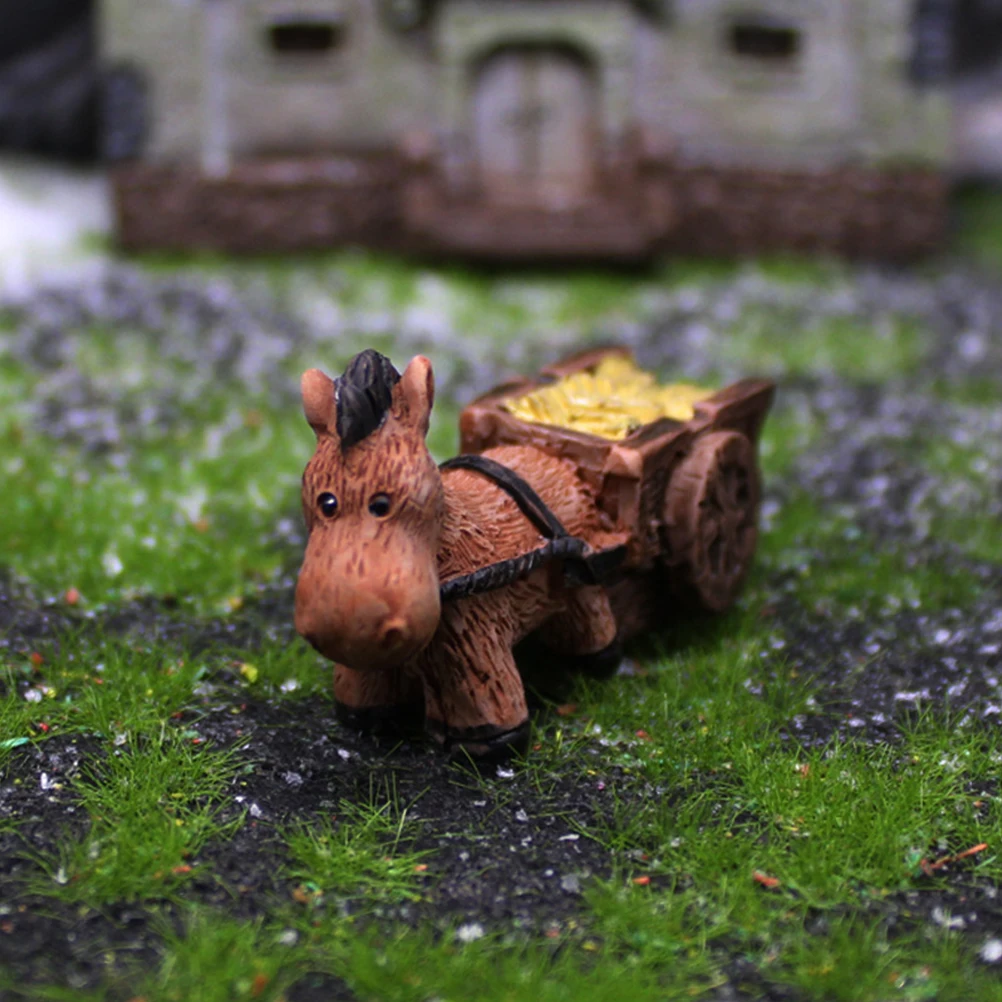 

2Pcs Cheerful Donkey Garden Decorations Resin Small Animal Figurines Yard Artistic Accessory