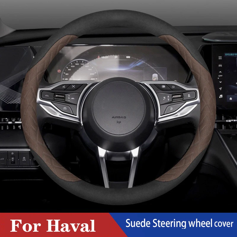 

Suede Car Steering Wheel Cover For Haval Dargo H2 H4 H6 H9 F7 M6 Ultrathin Anti-slip Sweatproof Auto Accessories