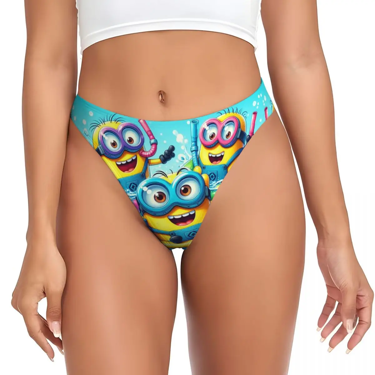 

Custom Women's Minions Swimming Mangas Animes G-string Thong Comfort Panties Underwear