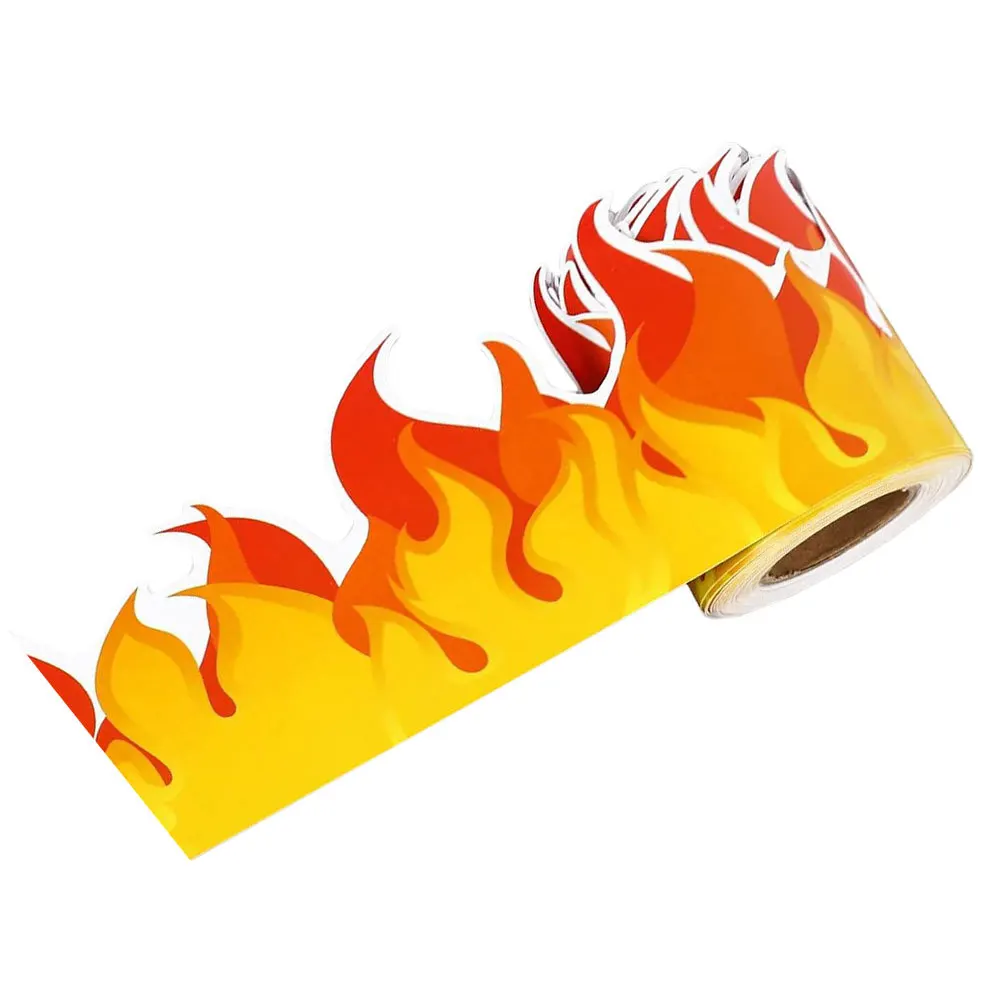 

1 Roll Flame Trim Border DIY Bulletin Board Sticker Decal for Classroom Blackboard Decoration Bulletin Board Border Rolls
