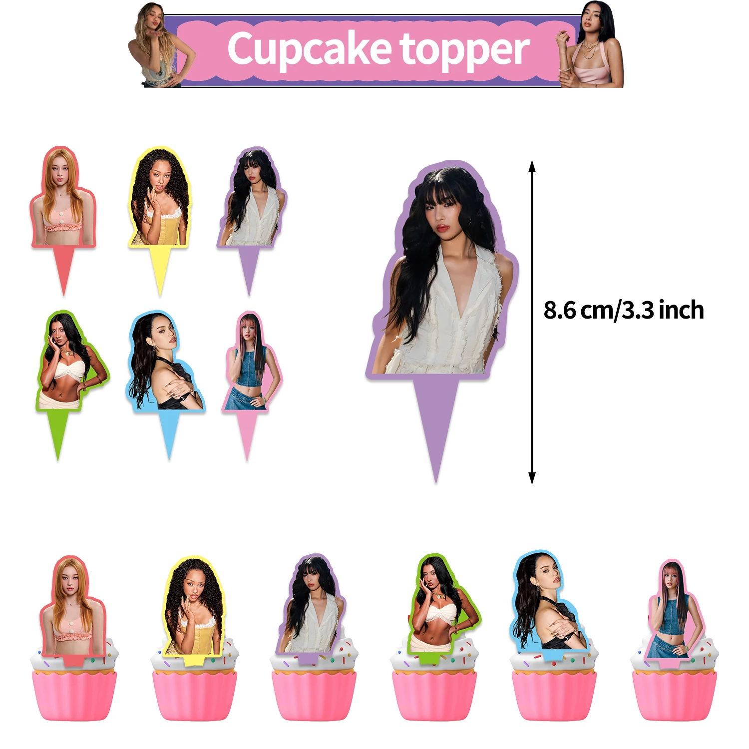 Hot Girl K-KATSEYE Group Birthday Party Decoration Balloons Banner Cake Topper Party Favor Supplies view 6