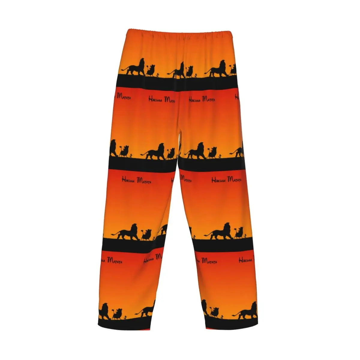 Custom Cartoon The Lion King Pajama Pants Sleepwear for Men Elastic Waistband Hakuna Matata Sleep Lounge Bottoms with Pockets