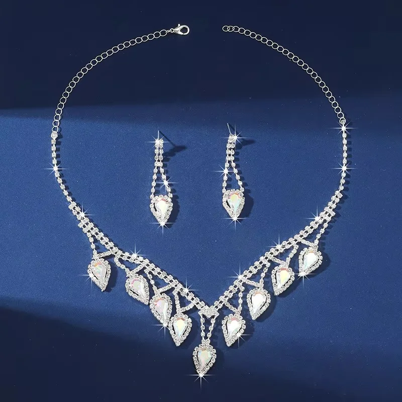 Fashionable And Elegant Tassel Pendant Earrings Necklace Set Wedding Fashion Accessories Bridal Party Accessories
