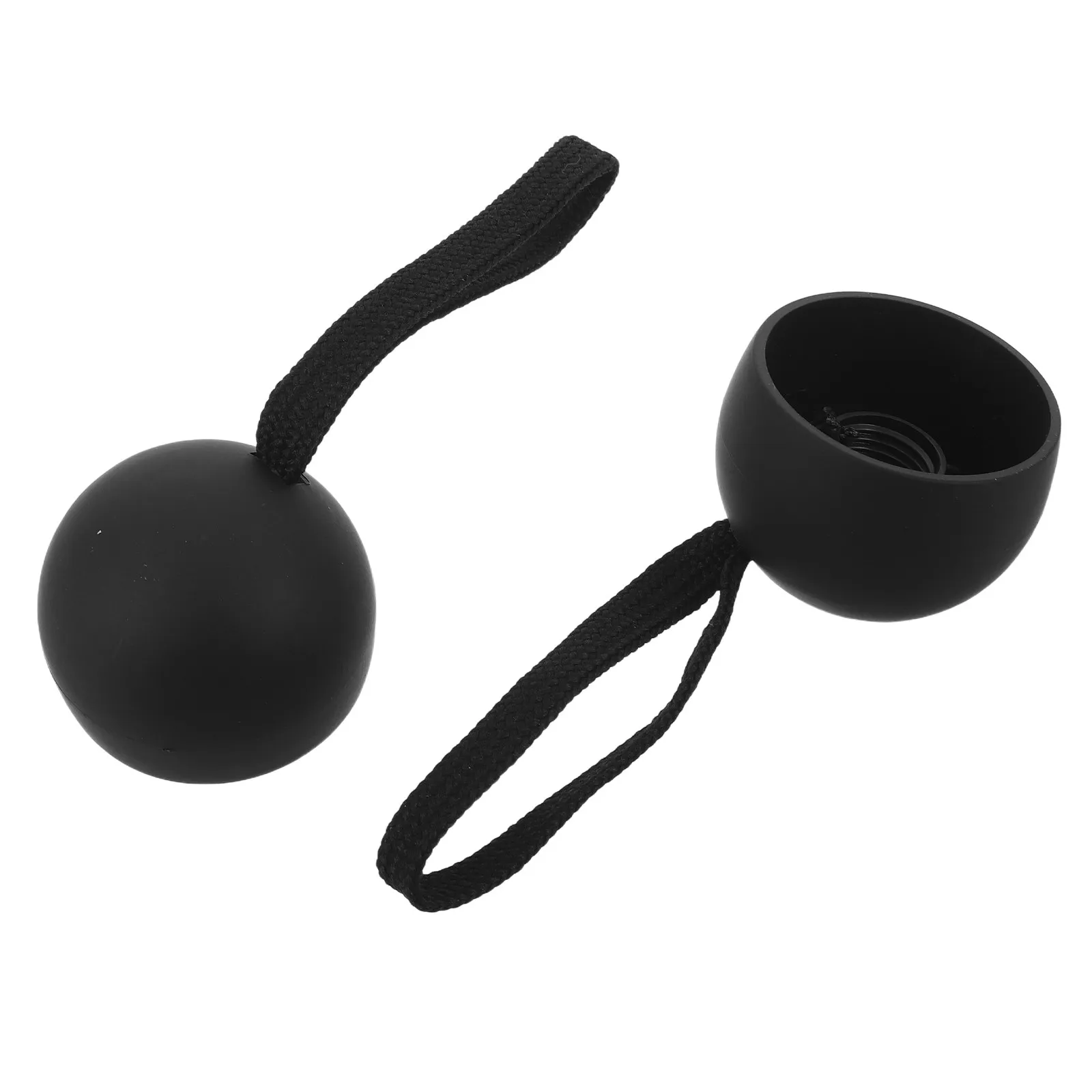 2Pcs Replacement Umbrella Handle Grip Black Semi-Sphere Plastic Folding Umbrella Accessory Universal 13-14Mm Thread Nonslip