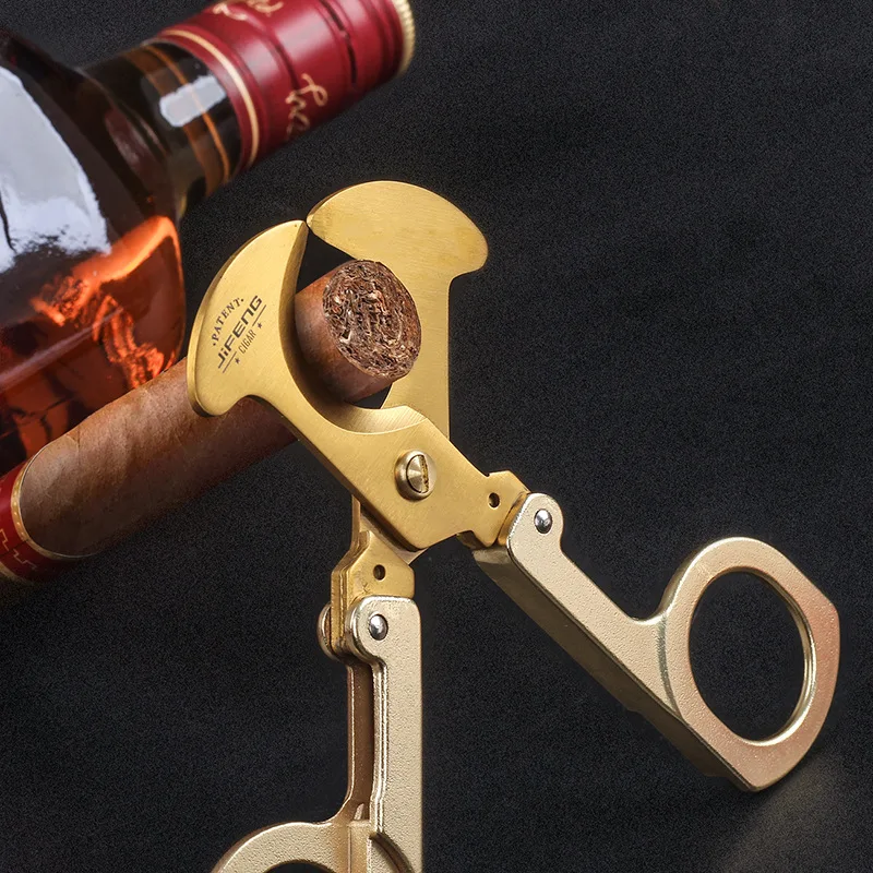Stainless Steel 1Pc Cigar Clipper Folding Monsoon Design Portable Keychain Belt Carry Cigar Smokers Luxury Premium Accessory