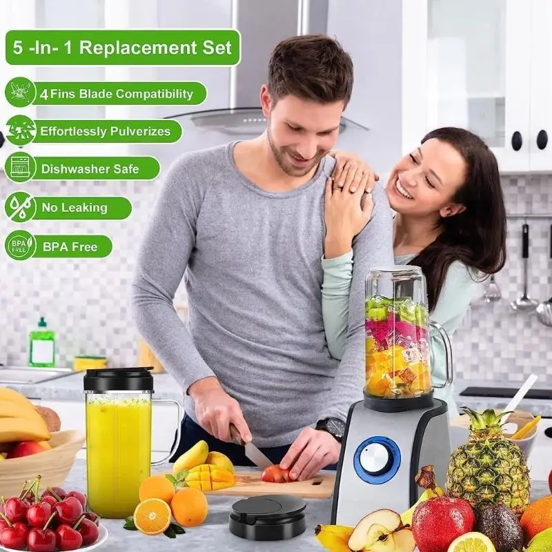 19 QE 22oz أكواب البلاستيك خلاط قطع الخلاط قطع الكؤوس Blade Juicer للسحر B1001/MB1001B/MBR-0301/MBR-1101