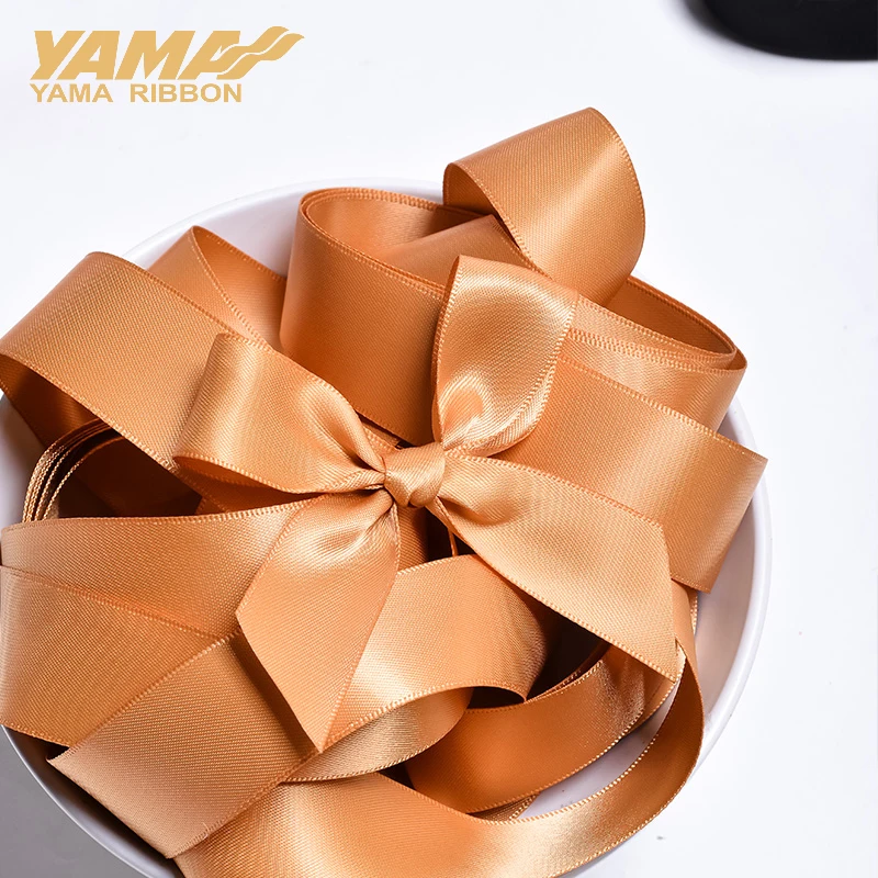 YAMA 10yards/roll Double Satin Ribbons 9 16 22 25 38mm Solid Color Ribbons for Handmade Craft Wrapping Gifts Wedding Decoration