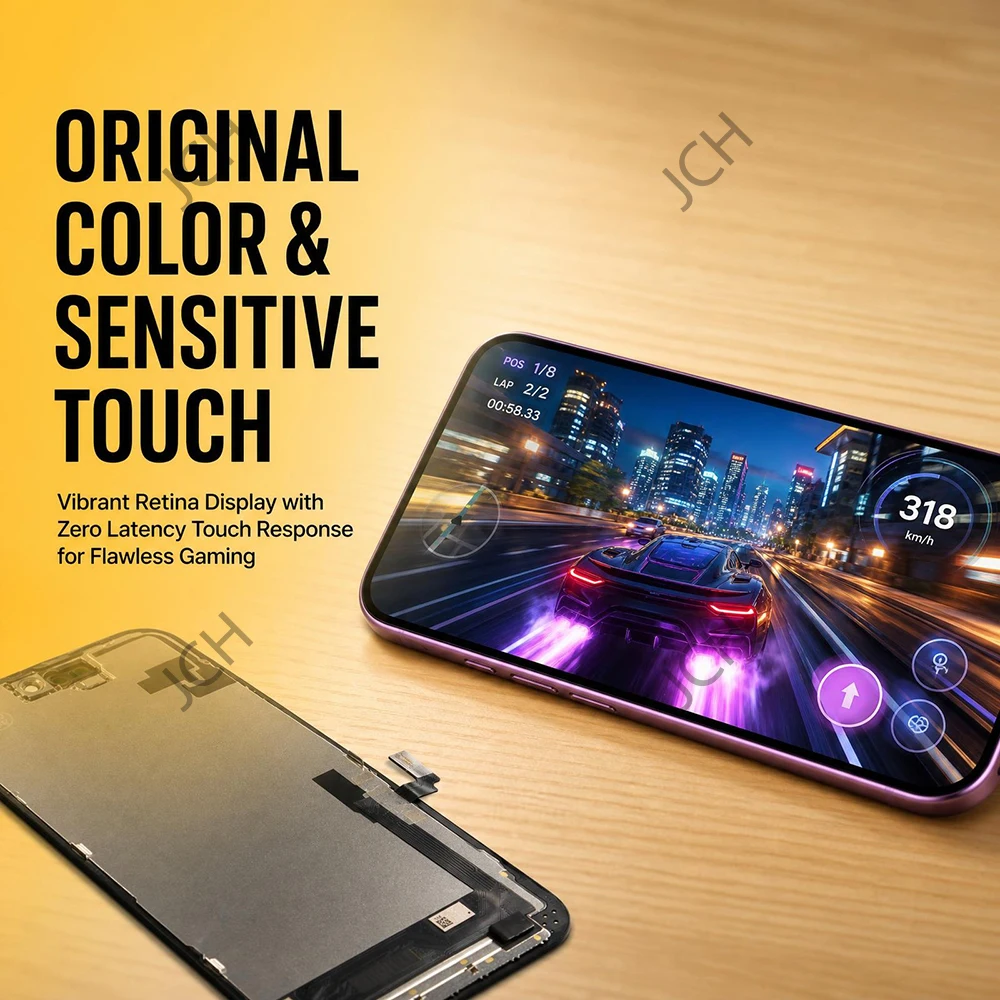 LCD-Display für iPhone 16, 16 Plus, 16 Pro Max, 16E, inklusive Touchscreen, Ersatz-Incell-Display, Digitalisierer und True-Tone-Funktion mit Face ID. – Detail 1