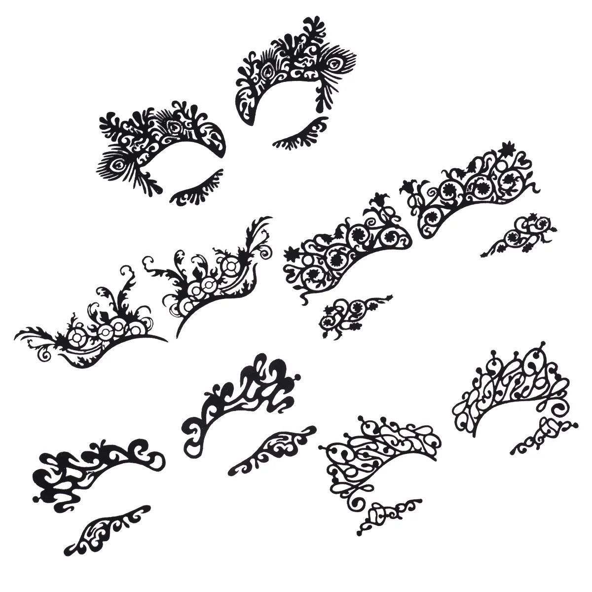 5 Pairs Lash Remover Lace Eye Stickers Nail Hollow Tattoos Magnetic Eyelashes with Applicator Glitter Eyeshadow